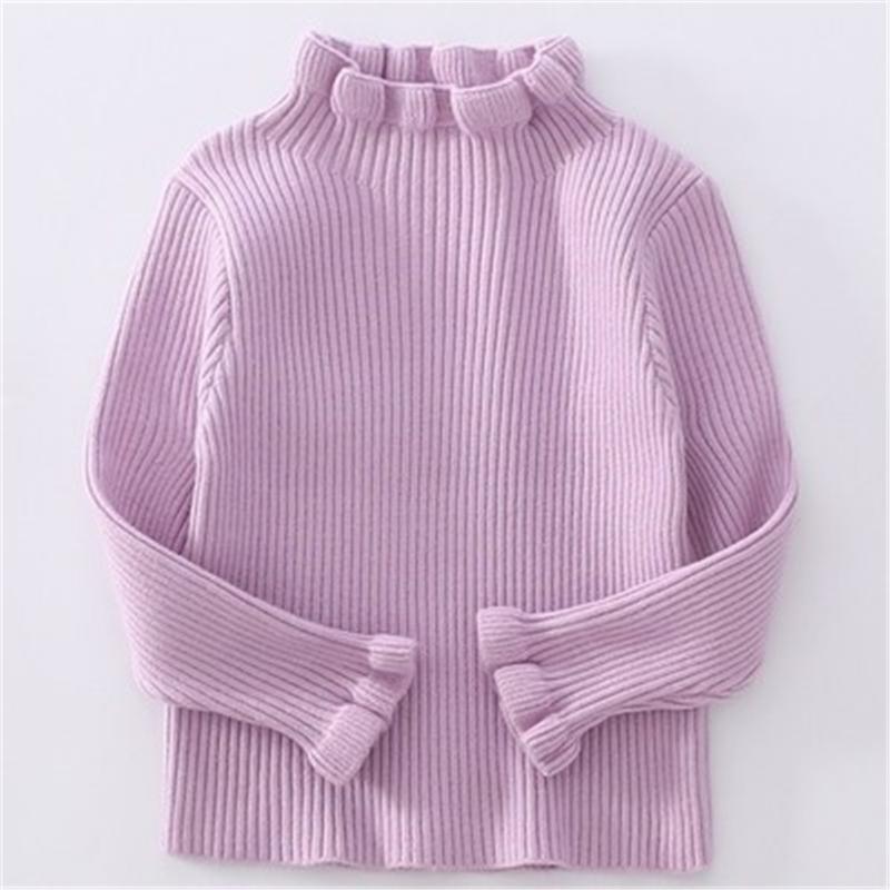

2021 Fashion Spring Girls Sweaters Knit Pullover Tops Turtlrneck Girls Sweater 2-7 Years Children Clothing Warm Kids Sweaters, Red