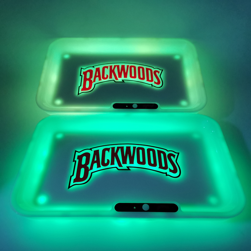 

Rechargeable backwoods Rolling Tray Glow 6 colors Cigarette Tray 650mah Built-in Battery LED Light Glowtray Quick Charge Gift Packaging