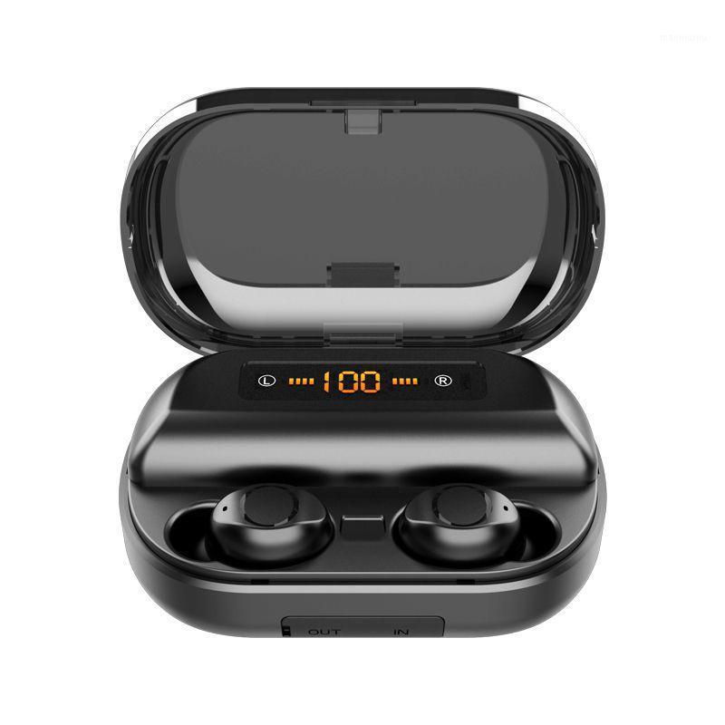 

ZL Earphone For Bluetooth 5.0, Touch Control Battery Capacity Display Portable Wireless Stereo Sports Headset Accessories1, Black