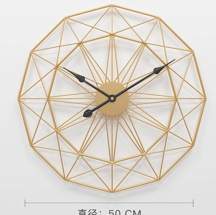 

50cm 60cm metal silent round wall clock bedroom gold black retro clock home living room decorative clocks