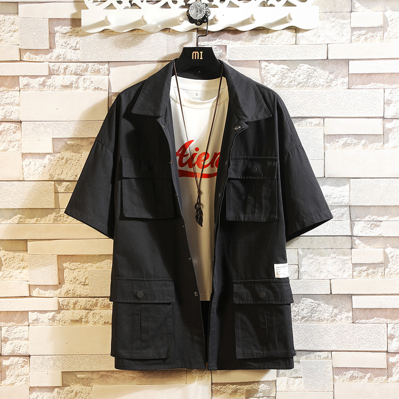 

Male Fashion Will See 2021 New Short Sleeve Shirt Street Great Size Authentic Quality Summer Top E22s, Creamy-white.