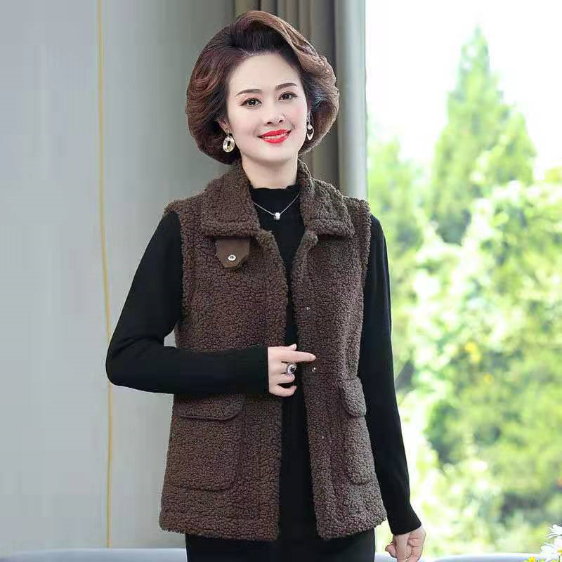 

Womens spring and autumn waistcoat fashion western style mother wear new outerwear vest middle-aged and elderly autumn clothes female, Brown