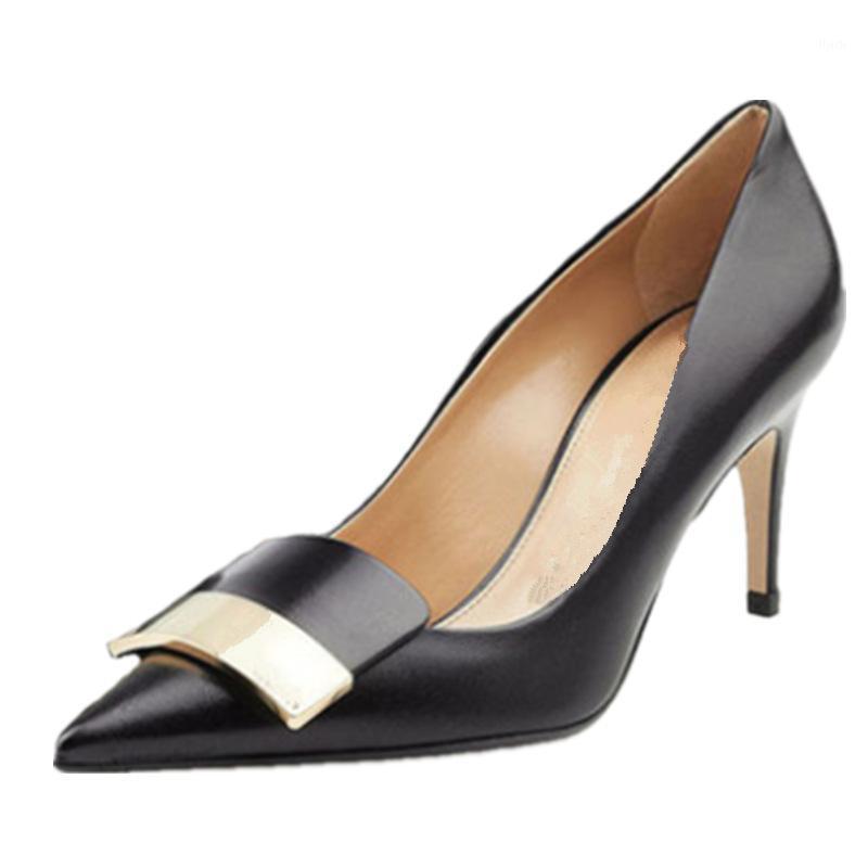 

2020 New Apricot high heels thin heels black Occupation work shoes pointed women's single shoes Ladie Pumps Large size 31-431, 1 black 7cm