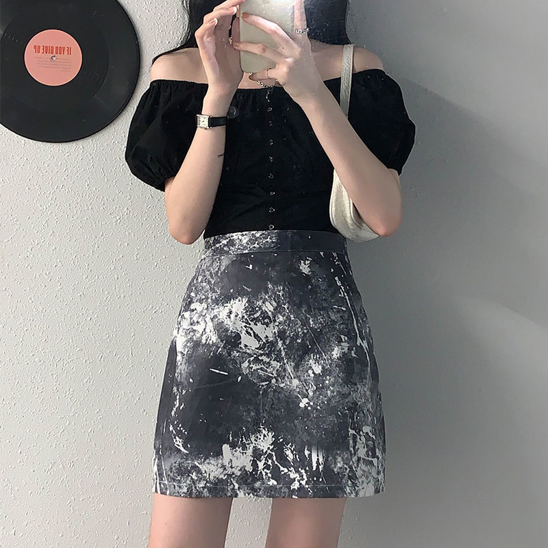 

2021 New 2 color wome womens harvest tops Korean summer in short sleeve black shirts women's blouses (x1465) G4CE, White