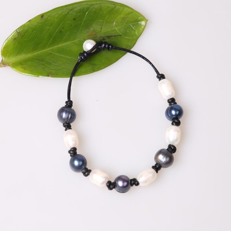 

Pearl Bracelets Bangles Natural Women Beaded Leather Bracelet Hand Made Lady Fine design Jewelry Birthday Gift Unique Bracelet1