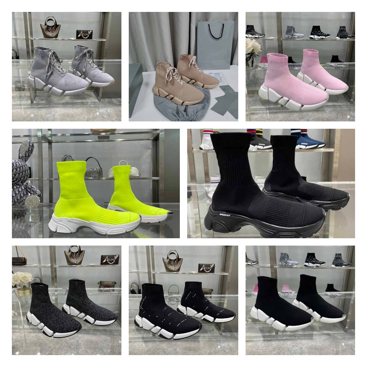 

man woman pairs speed trainer Sock 1.0 2.0 3.0 Walking Shoe Hott Selling Original Paris Lady Black White Red Lace Socks Sports Sneakers Top Boots Clear Sole Casual Shoes