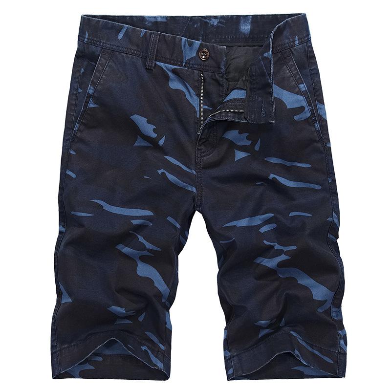 

Casual Shorts Army Cotton Camo Shorts Men Summer Knee Length Camouflage Khaki Cargo Men Plus Size  44, 7736 navy blue