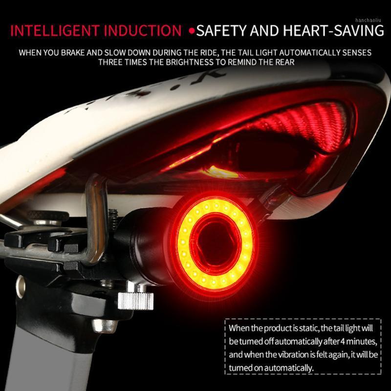 

Smart Bicycle Tail Rear Light Auto Start Stop Brake Waterproof USB Charge Cycling Tail Taillight Bike LED Lights Luz De La Bici1