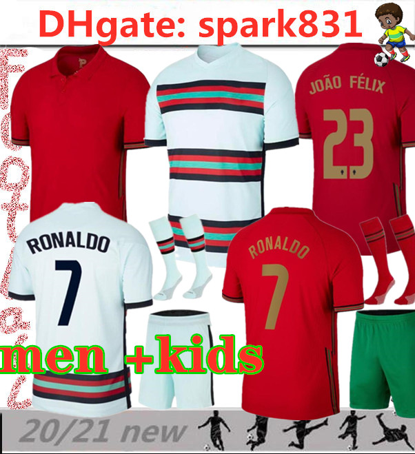 

Men+Kids kit 2021 JOÃO FÉLIX National Team soccer jerseys RÚBEN NEVES 20/21 Away White BERNARDO JOÃO CANCELO BRUNO FERNANDES maillot de fo, Adult no socks