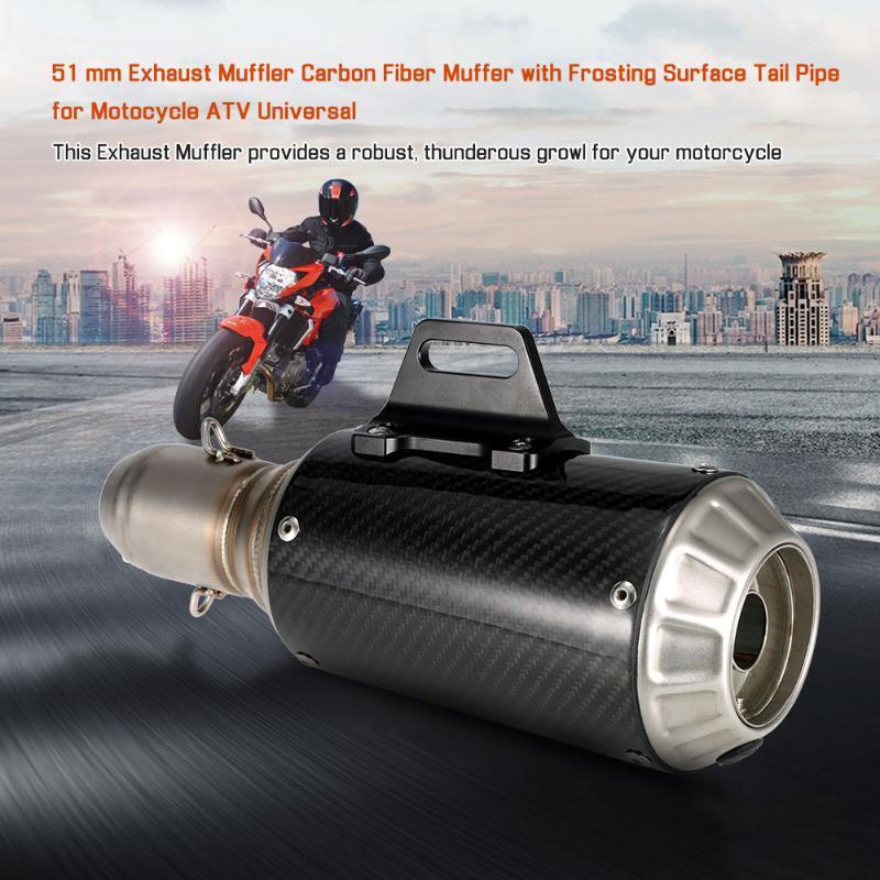 

Motorcycle Exhaust 51 mm Muffler Carbon Fiber Muffer with Frosting Surface Tail Pipe Universal for Akrapovic exhaust motorcycle1