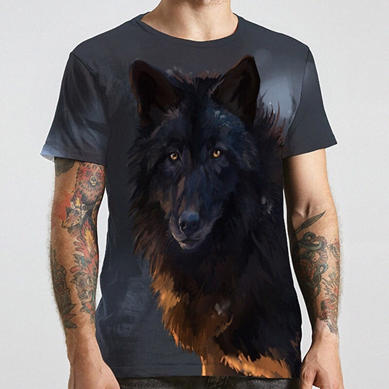 Tee-shirt unisexe pour hommes T-shirt T-shirt 3D Imprimer Imprimé graphique imprimé Wolf Plus Taille Cou rond Casual imprimé quotidien à manches