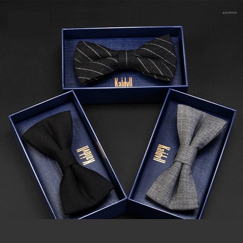 

2020 Brand New Fashion Men's Bow Ties Double Fabric Wool Bowtie Banquet Wedding Bridegroom Ceremony Butterfly Tie with Gift Box1