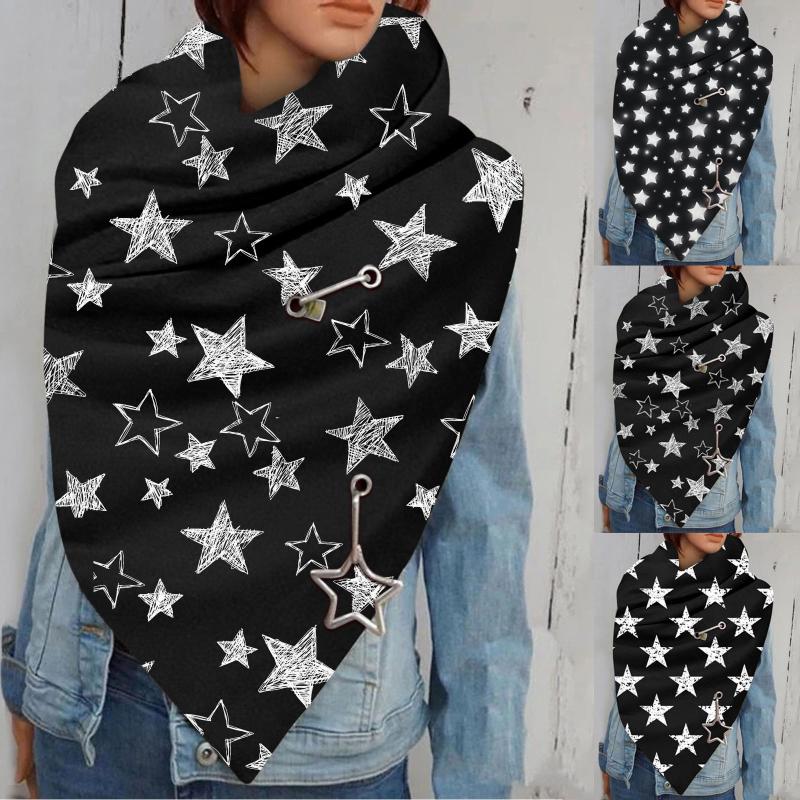 

Women Warm Scarves Shawls Fashion Design Printed Button Soft Wrap Casual Shawl Scarf Echarpe Hiver Femme Women Winter Scarves