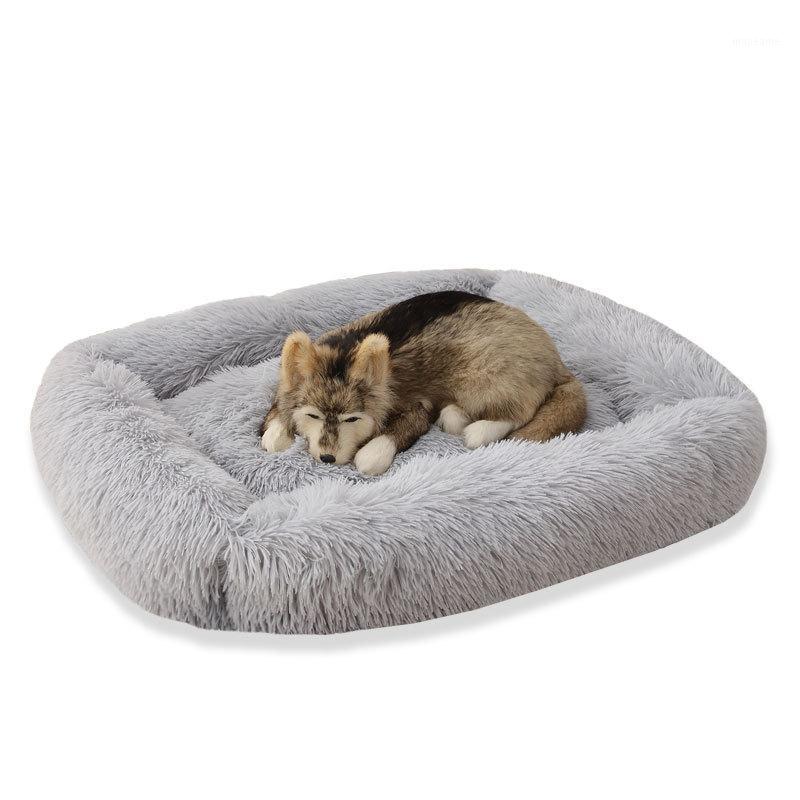

Portable Rectangle Plush Dog Bed House Cat Mat Winter Warm Sleeping Cats Nest Soft Long Plush Dog Basket Cushion Pets Supplies1, White
