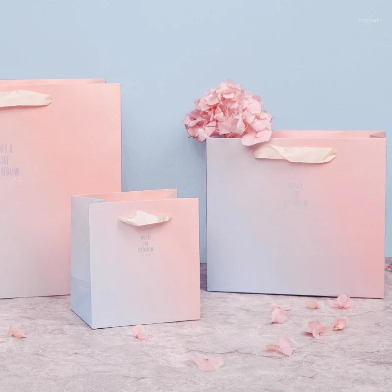 

10pcs Small Gift Bags with Handles Gradient Gift Bag Birthday Weddings Christmas Graduation Baby Shower Party Favors bags1