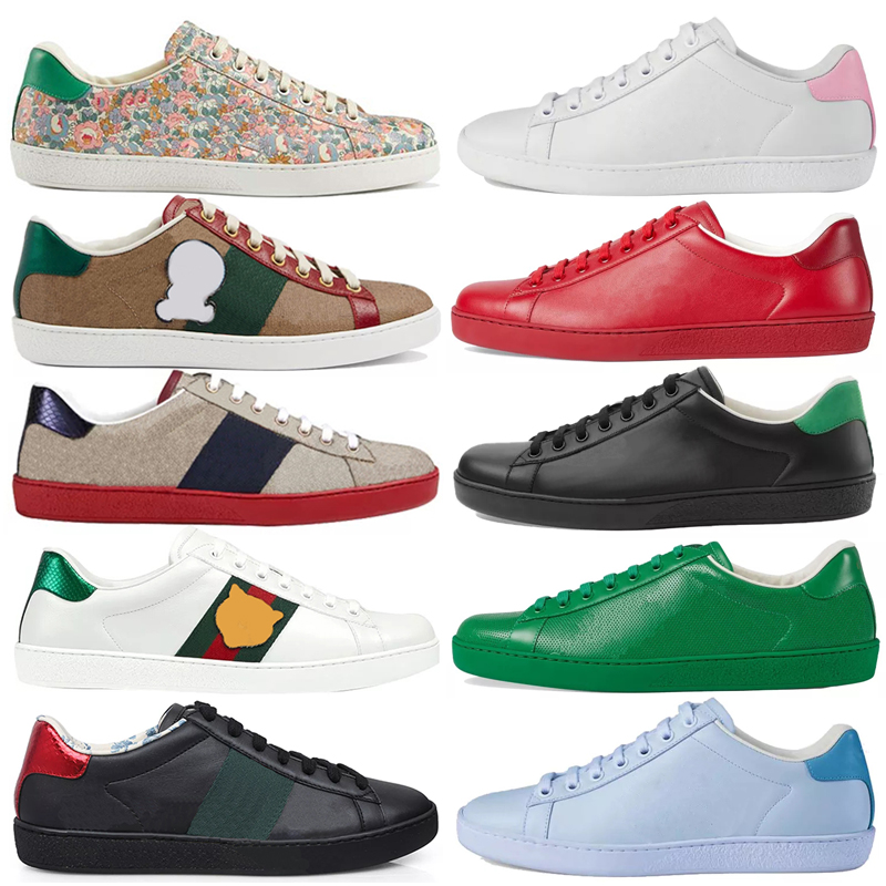 

2021 designers shoes Men Women Sneaker Casual Shoes Top Quality Snake Chaussures Leather Sneakers Ace Bee Embroidery Shoe W7y0#, 14