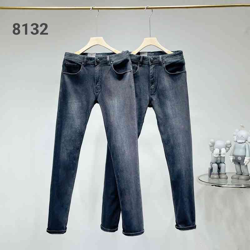 

Men's Jeans spring mens designer jeans retro casual pants OEM embroidery pullover three-color Alphabet waist 3D cropping Elastic 9HY0, Gray&black