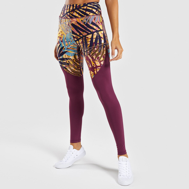 

2021 New Digital Printed Yoga Slim Sports Leggings Tight Cropped Trousers, Black