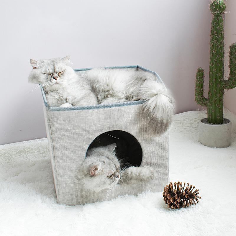 

Cat Cave Bed Washable Large Space Cat High Large Cube Bed For 2 2 Tier Sherpa Kitty1