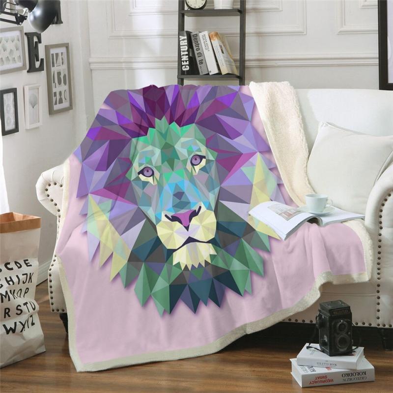 

New 3D Print Rectangle Sherpa Blanket Wearable Throw Blanket FJ50