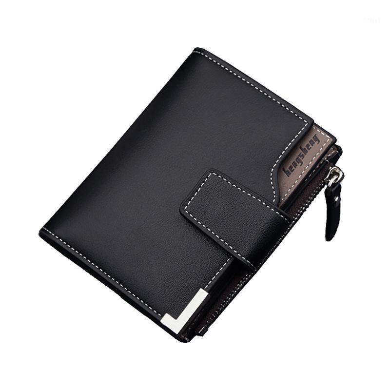 

Korean Casual Men's Wallet Vertical Multifunctional Wallet Zipper Buckle Tri-fold Coin Purse Trend1, Vertical brown