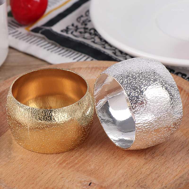 

Chinese Napkin Ring Model Room Napkin Buckle Cloth Circle Simple Metal Buckle Round Western Restaurant Table Supplies1