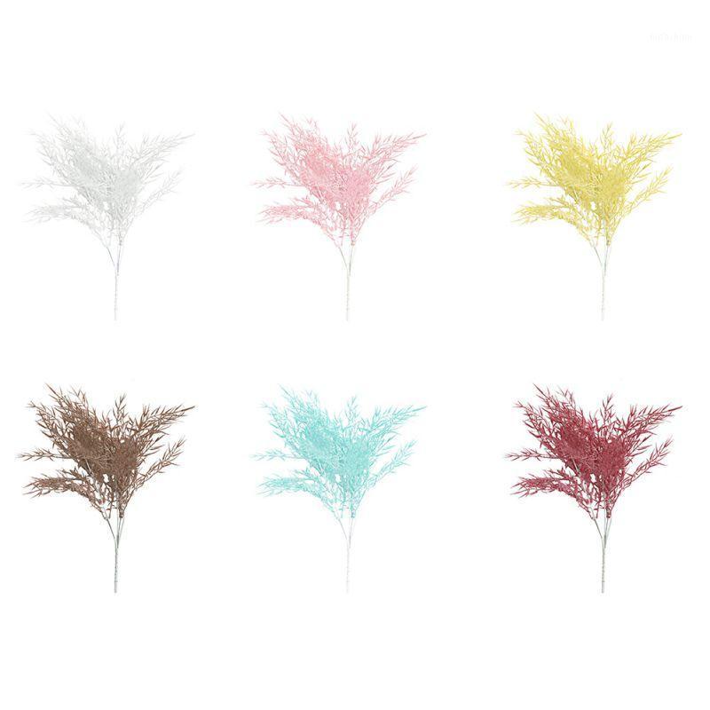 

2PC Leaf Grass Simulation Artificial Flower For Wedding bouquet Outdoor Plant Decoration Home Party Fake Flowers Prevent Allergy1