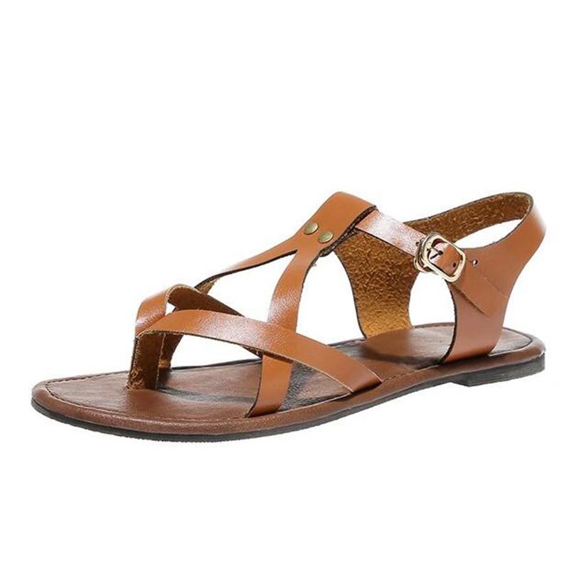 

Flip-flop sandals women 2021 new summer one-word buckle low-heel flat women's platform sandals fashion casual women's shoes, K1-02