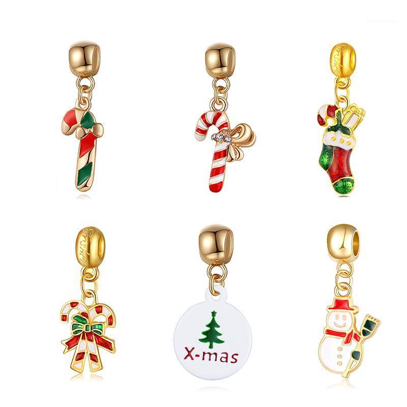 

30pcs/Lots Gold color 6 style Decorative Christmas style candy/tree/snowman/sock Keychain/Pendant charm accessories1