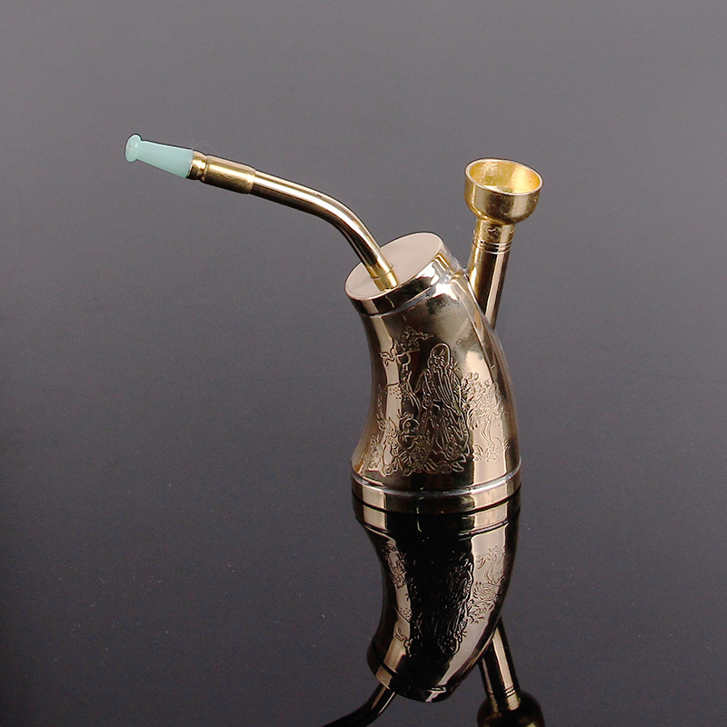 

1Pcs Portable Brass Bottle Water Pipe Popular Mini Hookah Shisha Tobacco Smoking Pipes Gift Creative Cigarette Accessories