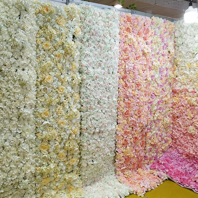 

40*60cm Artificial Flower Wall Rose Peony Flower Heads Silk Decorative Wedding Hotel Background Wall Decor 10pcs/lot1, Pink