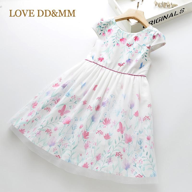 

LOVE DD&MM Girls Dresses 2020 Summer New Children's Wear Girls Sweet Flower butterfly Splice Dress1, White