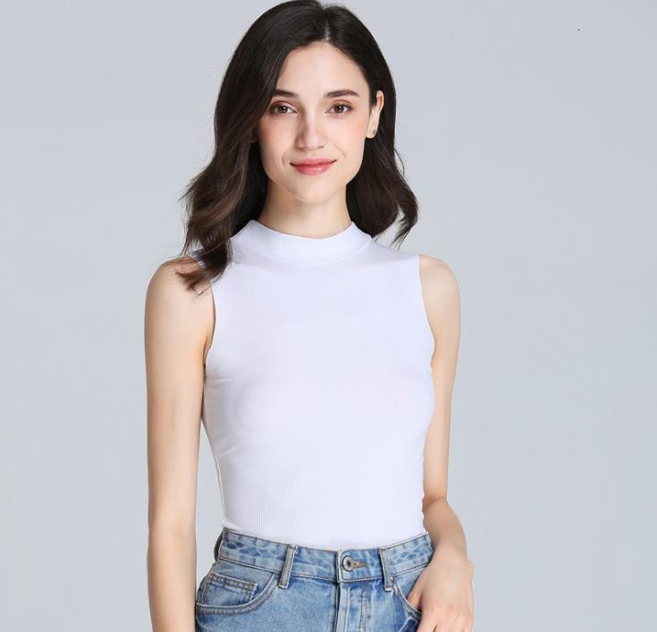 

2021 New Spring Collared Seamless Women's Broad Vest Five M-xl Colors 0mik, Black