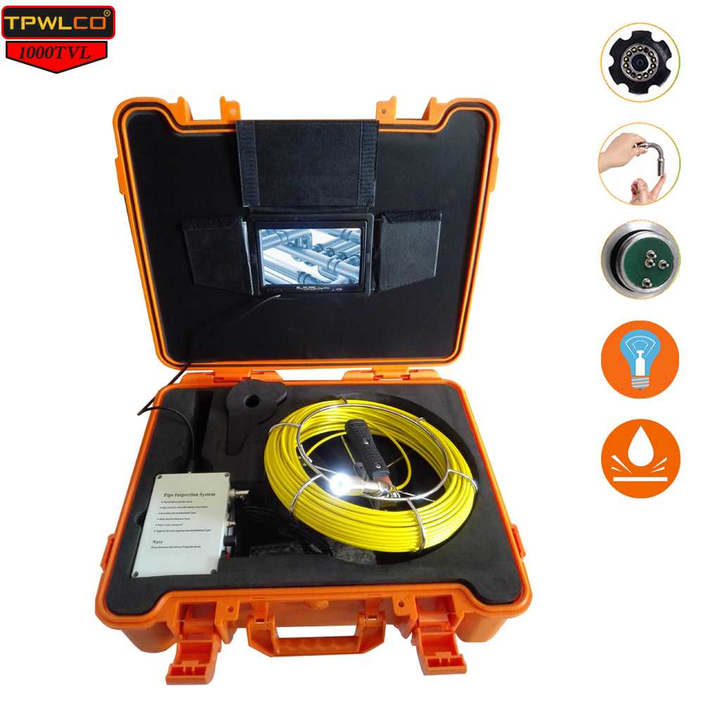 

20M Industrial Sewer Inspection Video Camera With DVR Video Recorder 23MM Lens Pipe Camera Endoscope 7 inch LCD Monitor