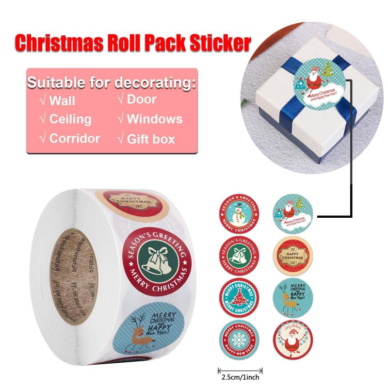 

Pack Sticker Christmas Holiday Gift Decorating Gift 1 Roll 500 Posts kerst decoratie autocollant navidad craft supplies decor