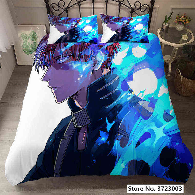 

My Hero Academy 3D Printed Bedding Set 2/3 Piece Cartoon Anime Microfiber Bed Linen Set Pillowcase Adult Bed Cover Home Textiles H1222