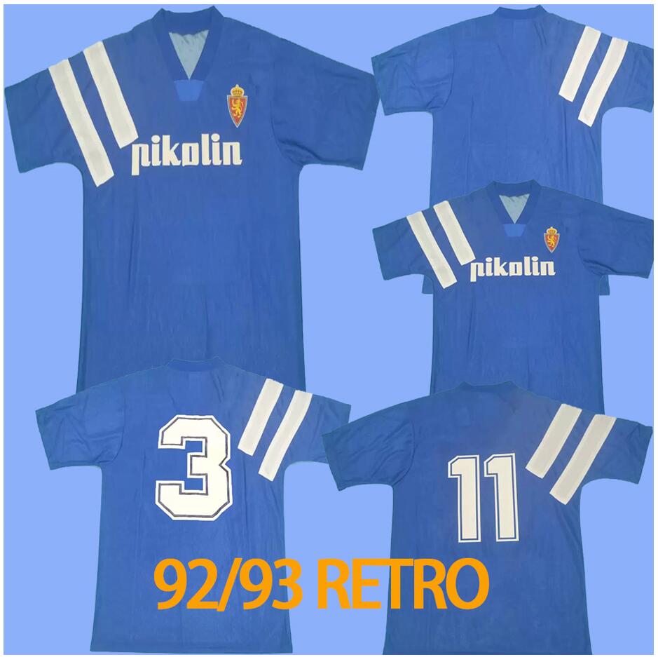 

RETRO Real zaragoza soccer jerseys 94 95 camisetas de fútbol Poyet PARDEZA Nayim HIGUERA vintage classic kits football shirts calcio sport GELI BELSUE, 92/93 no ads