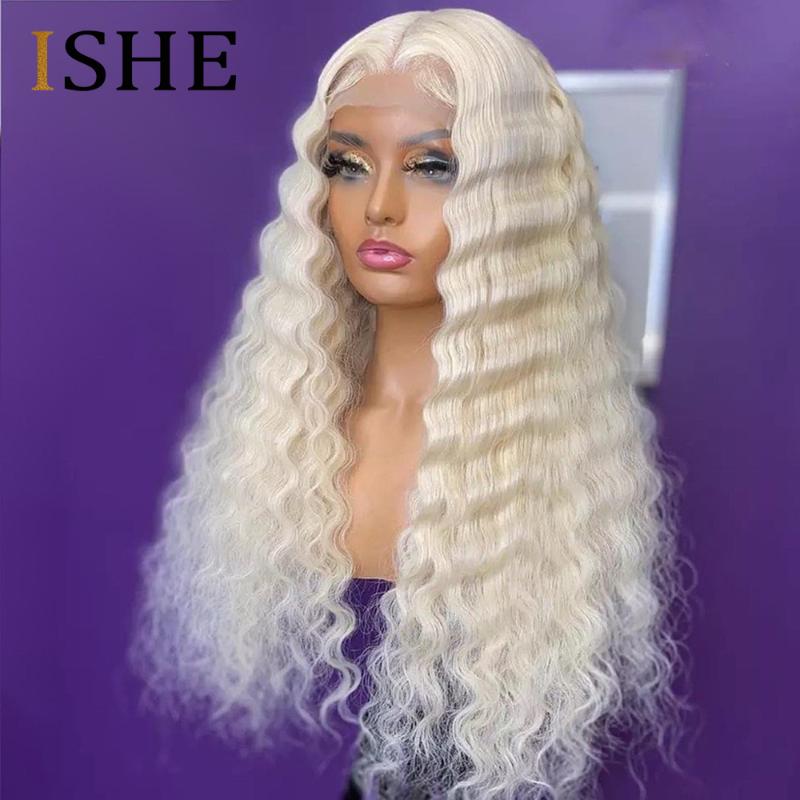 

613 Blonde HD T Lace Front Wig 99J Burgundy 30 inch Deep Wave Human Hair Wigs For Black Women Brazilian Baby Hair Pre Plucked, Natural black color