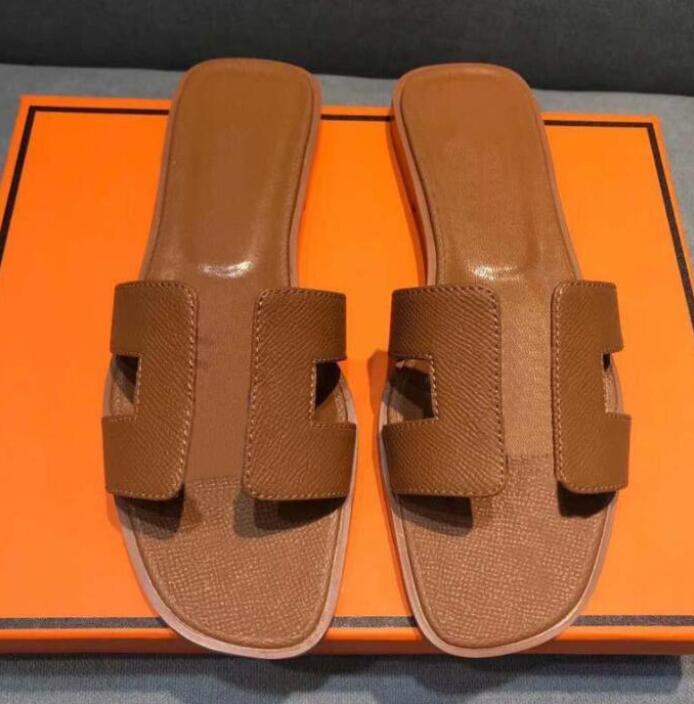 

fashion womens hermes leather slippers oran cloth woman designer slip footwear herme shoes beach luxury bracelet ladies flat women slide sandals, 28