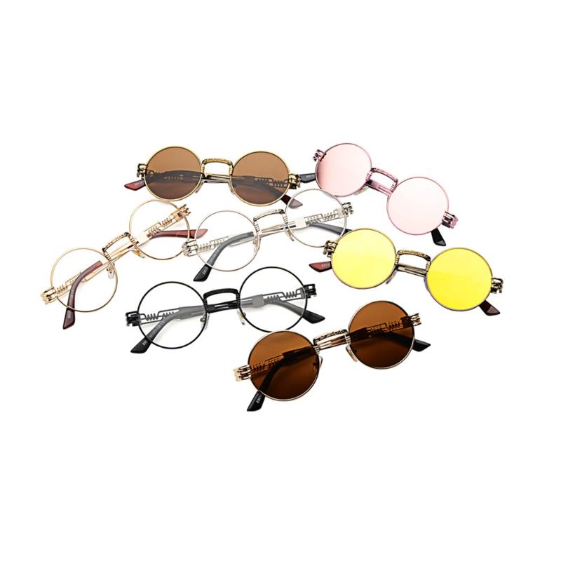 

1Pc Fashion Sunglasses for Men Women Metal Wrap Eyeglasses Round Shades Design Sun Glasses Mirror Vintage Sun Glasses