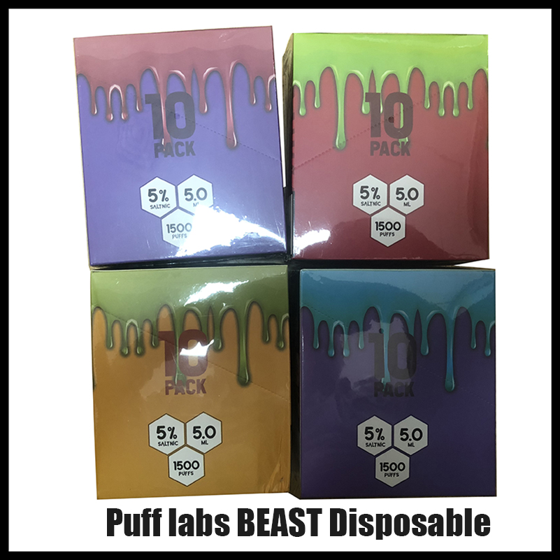 

Puff labs BEAST 1500puffs Disposable With Scratch Code Vape Pen Device Starter Kits Empty Disposable Device Kits Puff Bar Plus Bang XXL