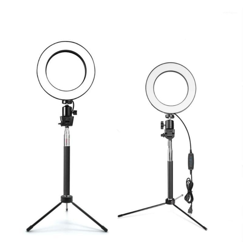 

6 inch 8 inch LED Ring Light Studio USB Lamp Video Selfie Light with Tripod Stand Phone Holder Dimmable for Youtube Live Stream1