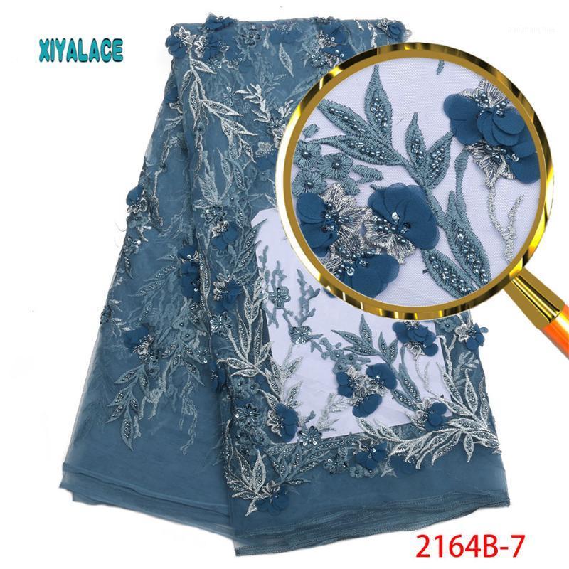 

3D Lace Fabric 2020 Latest French Nigerian Laces Fabric High Quality African Beads Lace For Wedding Dress 5yards PGC2164b1