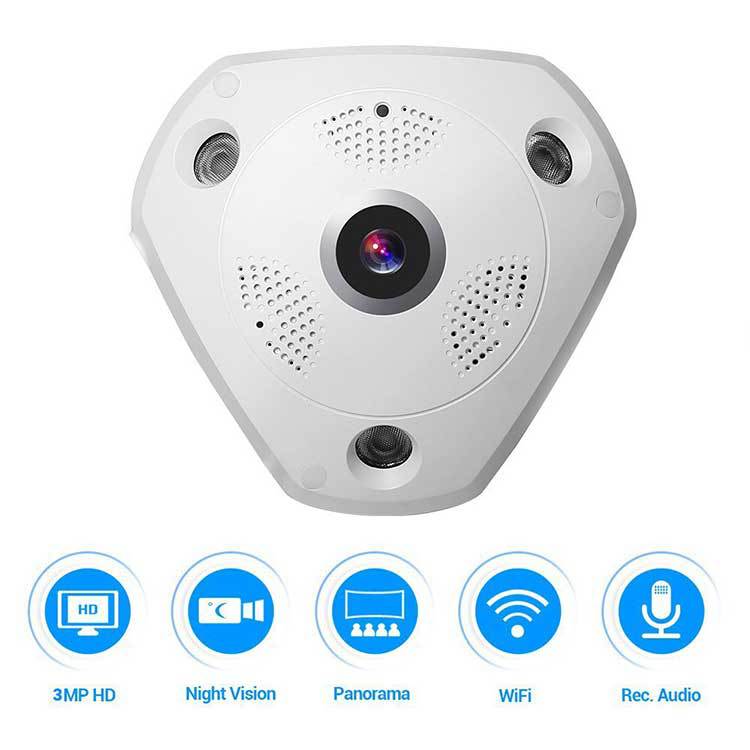 

Security Surveillance 360 Degree Panoramic Camera Wireless Wifi Network Camera Fisheye Mobile Phone Remote Surveillance Multi-function