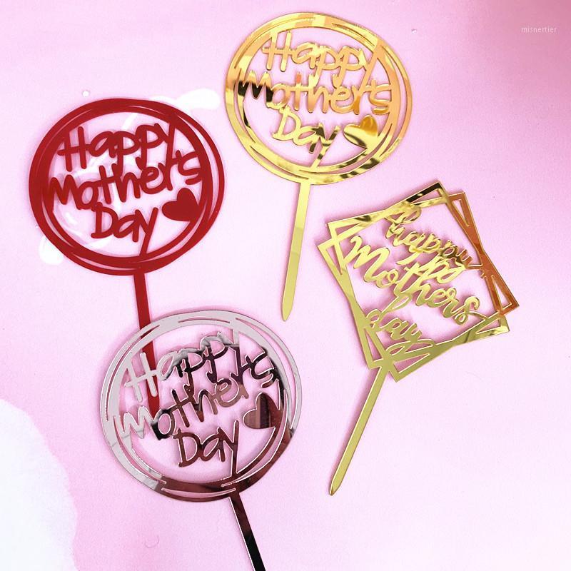 

Cake Decoration Rosegold Acrylic Geomertic Round Happy Mother`s Day Cake Topper Dessert Candy Bar Decor Mother`s Gift Supplies1