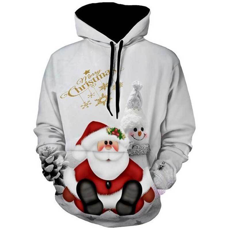 

2020 Christmas 3d Men's Sweatpants with a Digital Hoodie Printed Winter Joker Streetwear Daddy Noel Elk Dog He'd Been White Play Hoodies, A3