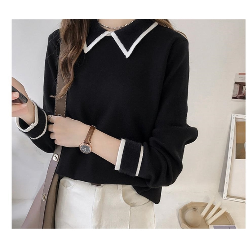 

2XL Big size High Quality Women Girl Winter full Sleeve Pullover Crew neck Knitted sweaters Cute Sweet basic Knitwear big Tops 201111, Red