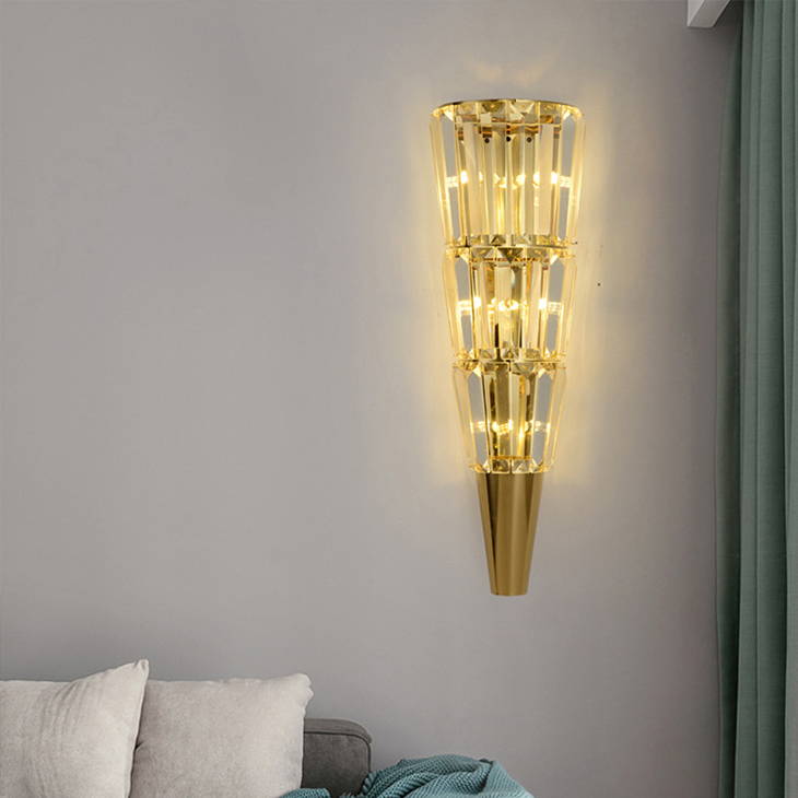 

Luxurious multi-layer Crystal Wall Lamps For Living Room TV Backdrop Home Decor Hanging Lamp Corridor Wall Lighting