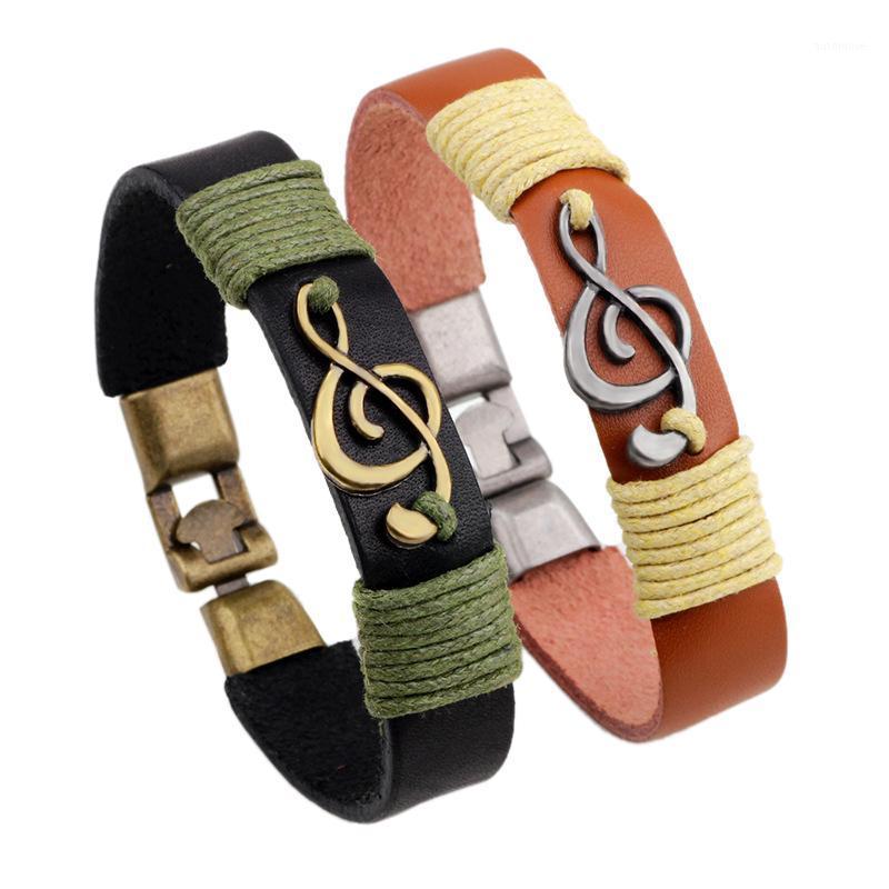 

Kirykle Steampunk Music Note ID Bracelet For Men Women Vintage Charm Music Note Rock Bracelets1