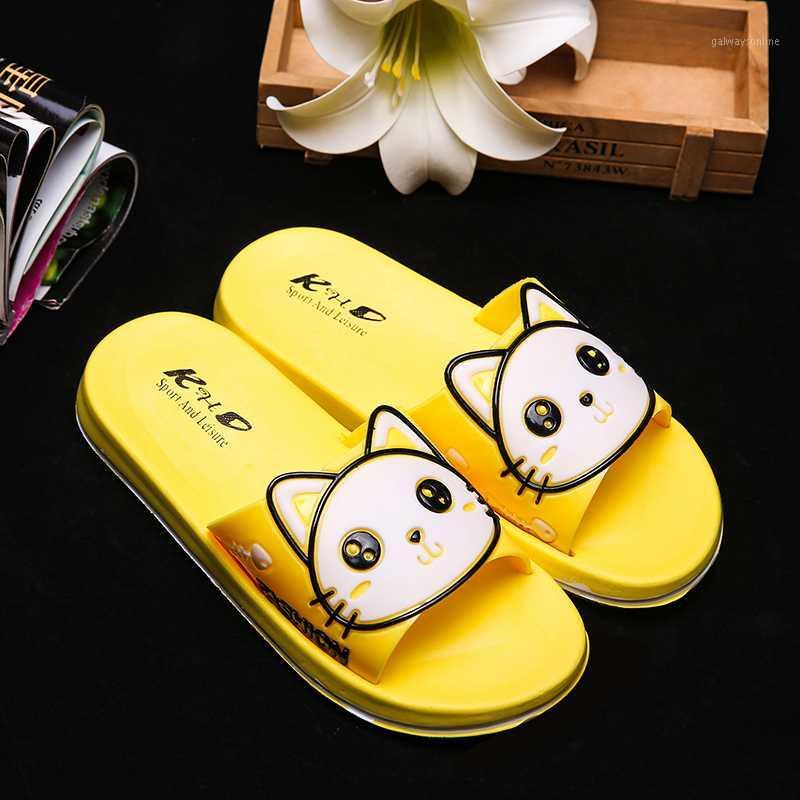 

Ladies Slippers Summer Women Cute Cat Slides Fashion Beach Sandals Flat EVA Open Toe Sandals Elegant Girls Shoes1, As shown